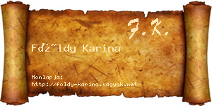 Földy Karina névjegykártya